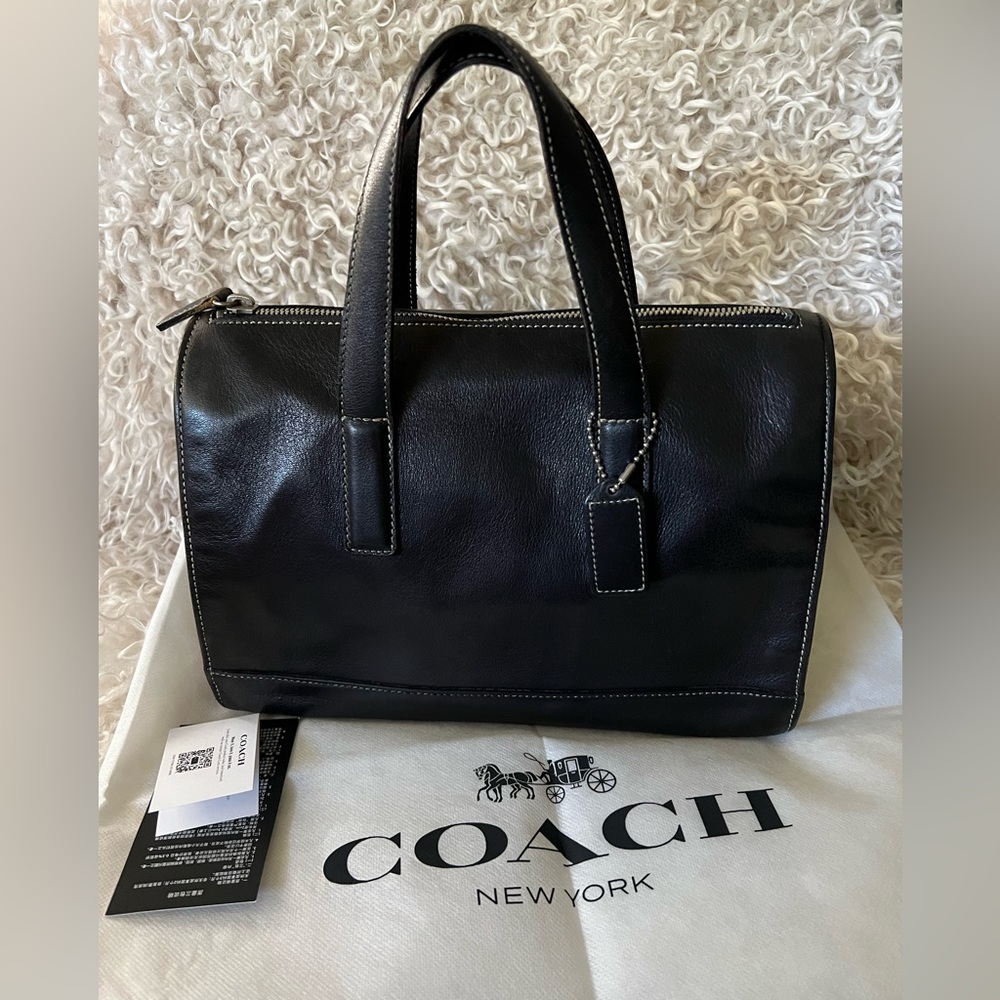 Coach Black Leather Handbag - Picture 3 of 15
